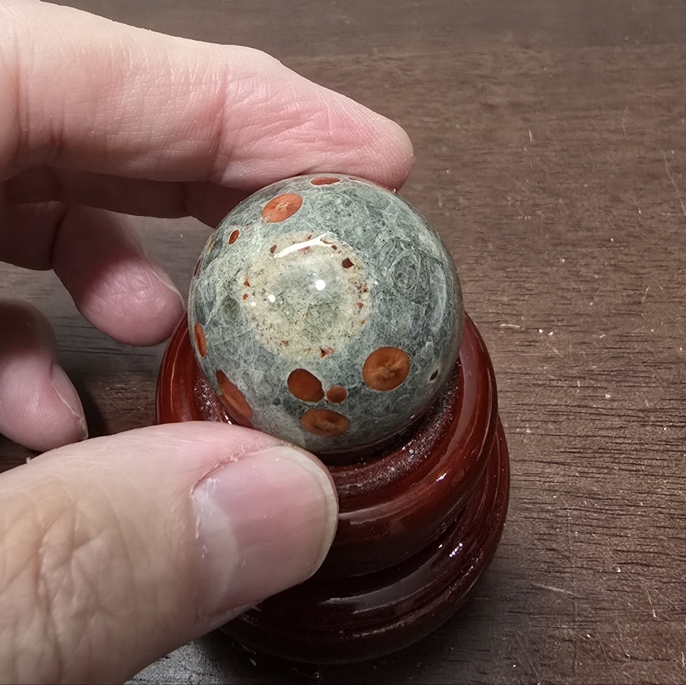 Red Planet Obsidian Crystal Sphere - Picture 6 of 9